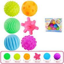 Load image into Gallery viewer, 6Pcs Textured Multi Ball Set for Baby Tactile Training
