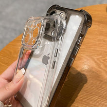 Load image into Gallery viewer, Luxury Shockproof Clear Hard Case For iPhone 14 13 12 11 Pro Max X XR XS 7 8 Plus Soft Silicone Bumper Transparent Cover Drop Protection iphone Protective Case Compatible With iPhone
