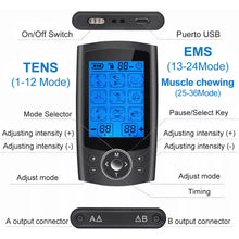 Load image into Gallery viewer, INSMART TENS Massager Rechargeable Muscle Stimulator EMS Dual Channel Electrode Pads 36 Modes for Neck Muscle Massage Relax
