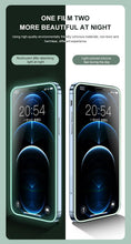 Load image into Gallery viewer, 2Pcs Luminous Protective Glass For iPhone 14 13 12 11 Pro Max X XR XS Screen Protector For 7 8 6 Plus SE3 Glowing Tempered Glass  Luminous Glowing Tempered Glass Screen Protector for iPhone
