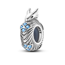 Load image into Gallery viewer, 100% 925 Sterling Silver Rainbow Zircon Butterfly Dragon Silicone Stopper Charms - Colorful Beads for DIY Bracelets, Customizable Jewelry for All Occasions
