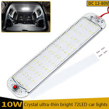 Load image into Gallery viewer, 12V-80V 72LED Interior Light Bar Strip Light With Switch LED Car Interior Lamp Lighting Camper  Bus Motorhome Boat Roof Light
