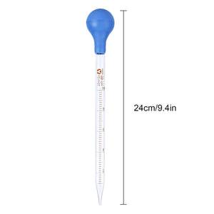 10/5 ml Glass Scale Line Dropper Pipette Lab Dropper Dropping Pipet Blue Rubber Head Pipettors