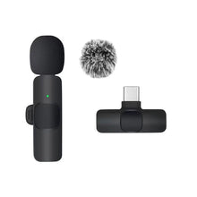 Load image into Gallery viewer, Basix Wireless Lavalier Microphone Audio Recording Mini Replaceable Windproof Wool Microphone for iPhone16 Shoot vlog YouTube
