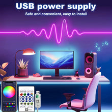 Load image into Gallery viewer, 5V RGBIC Neon Strip Lights – Bluetooth USB LED Ribbon
