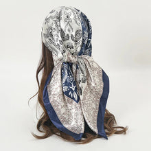 Load image into Gallery viewer, Satin Square Scarf – Elegant 2025 Print Hijab, Shawl &amp; Hair Wrap
