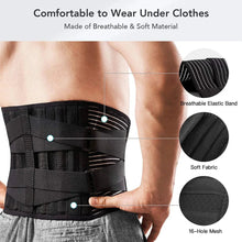 Load image into Gallery viewer, Lower Back Brace with 6 Stays – Orthopedic Lumbar Support Belt for Pain Relief, Sciatica &amp; Gym Use | Breathable Anti-Slip Waist Support
