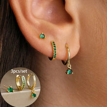 Load image into Gallery viewer, 3-Piece Star Drop Earrings Set – 18K Gold Stainless Steel Dangle Jewelry
