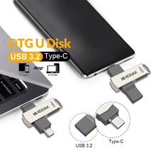 Load image into Gallery viewer, Kodak K273 Metal USB Flash Drive USB3.2 Type C Flash Drive 32GB 64GB 128GB 256GB High Speed for Car Laptop
