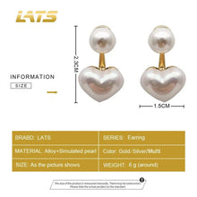 Load image into Gallery viewer, Love Heart Pearl Drop Earrings – Sweet Elegant Jewelry for Women
