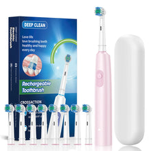 Load image into Gallery viewer, Electric Toothbrush Rotary Cleaning Teeth Brush Waterproof Electronic Tooth Brush With Timer Rechargeable Toothbrush with 8 Head
