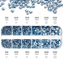 Load image into Gallery viewer, 2400+ Shiny Clear Crystal Nail Rhinestones - Mixed Sizes &amp; Shapes Flatback Gems
