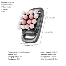 Load image into Gallery viewer, 16-Head Fascia Gun High-Frequency Vibration Body Massage Gun Waist and Back  Massager Neck Shoulder Massager Muscle masajeador
