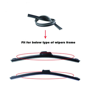 2PCS Frameless Car Windshield Windscreen Wiper Blade Soft Vehicle Insert Rubber Strip (Refill) 6mm 26"28"30"32" Car Accessories