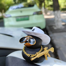 Load image into Gallery viewer, 1PC Cowboy Hat Black Duck Car Decoration Rear View Mirror Decoration
