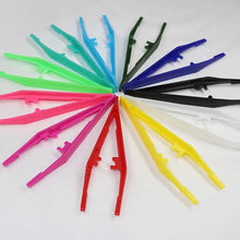 Load image into Gallery viewer, 1/10 Piece Random Color Plastic Tweezers Medical Repair Small Disposable Tweezers Tools Tweezers Crafts Kids Toys Plastic Clips
