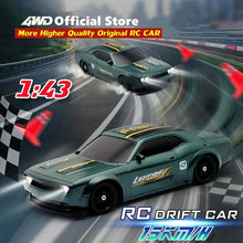 Load image into Gallery viewer, 4WD RC Drift Racing Car - 1/43 Mini High-Speed Electric Car with Gyroscope, Realistic Lights, Remote Control Toy for Kids &amp; Adults

