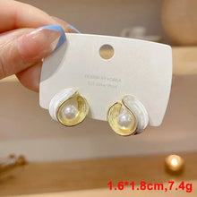 Load image into Gallery viewer, White Flower &amp; Butterfly Dangle Earrings – Acrylic Pearl Heart Jewelry
