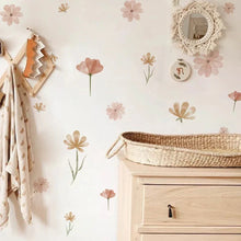Load image into Gallery viewer, Boho Flowers Wall Stickers Child Watercolor Bedroom Living Room Home Decor Art Eco-frienly Removable Decals PVC Murals
