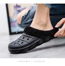Load image into Gallery viewer, Waterproof cotton slippers for men winter 2024 new cashmere thickened warm waterproof non-slip indoor shoes
