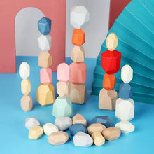 Load image into Gallery viewer, Wooden Sorting Stacking Rocks Montessori Toy
