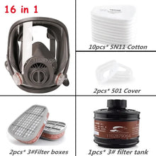 Load image into Gallery viewer, Full face respirator - mask with 40 mm gas filter canister for industrial gases, chemical, polishing, welding, spraying Gas mask
