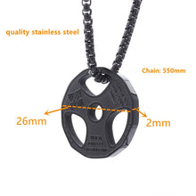 Load image into Gallery viewer, Titanium Steel Dumbbell Pendant Gym Fitness Equipment Barbell Necklace Domineering Muscular Men Fitness Leisure Sports Jewelry
