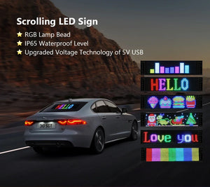 Waterproof LED Matrix Pixel Panel 5VUSB Flexible Addressable DIY Pattern Graffiti Scrolling Text Animation Display Car Bar Decor