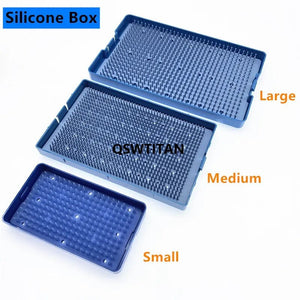 Silicone Sterilization Tray Disinfection Case Autoclavable Box 3 Types Size for Holding Opthalmic Dental Instrument