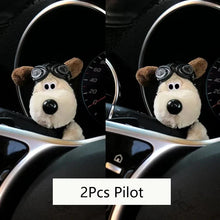 Load image into Gallery viewer, Plush Puppy Car Wiper Decoration - Kawaii Bowknot Dog Ornament for Auto Interior Accessories

