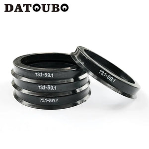 DATOUBO 4 pcs Black Plastic car wheel 73.1 - 57.1mm, 73.1-56.1mm, 73.1 to 64.1  hub centric rings,car accessories. Retail price.