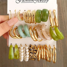 Load image into Gallery viewer, Gold Butterfly &amp; Heart Dangle Earrings Set – Acrylic Drop Jewelry for Women
