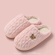 Load image into Gallery viewer, Winter Fluffy Shoes Women Cotton Slippers Cartoon Bear Thick Sole Warm Slides Men Female Couple House Indoor Plush Flat Shoes
