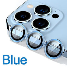 Load image into Gallery viewer, Full Cover Frame Glass Camera Lens Protector For iPhone 14 Plus Lens Glass For iPhone 11 12 13 Pro Max Mini Premium Tempered Glass Film Aluminum Alloy Lens Ring Cover Camera Protector
