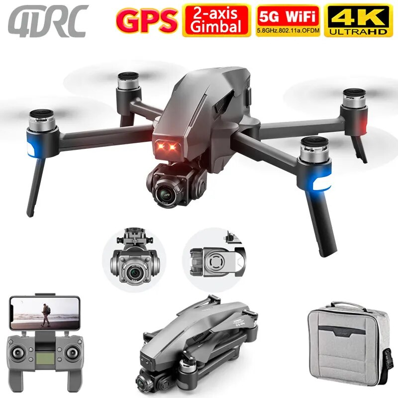 4DRC 2021 M1 Pro 2 drone 4k HD mechanical 2-Axis gimbal camera 5G wifi gps system supports TF card drones distance 1.6km