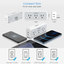 Load image into Gallery viewer, TESSAN Multi Outlet Splitter with 8 AC Outlets &amp; 3 USB (1 USB C) Surge Protector Multi Outlet Extender for Home Office Dorm
