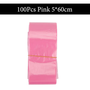 100Pcs Disposable Tattoo Clip Cord Sleeves Covers Bags Black/Pink/Blue Plastic Protection Tattoo Machine Bags Tattoo Equipment