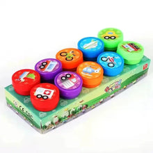 Load image into Gallery viewer, 10pcs Assorted Self-Inking Stamps for Kids - DIY Craft &amp; Scrapbooking
