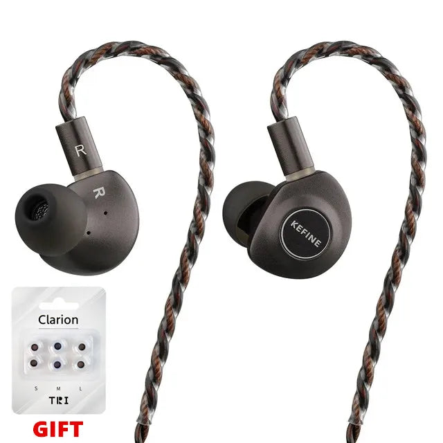 KEFINE Delci 10mm DLC+PU Diaphragm Dynamic Driver Hifi Wired IEM Earphones with CNC Metal & Detachable 0.78mm 2pin 3.5mm Cable