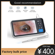 Load image into Gallery viewer, Digital Otoscope with 4.5 Inches Screen 3.9mm Ear Camera with 6 LED Lights 32GB Card Ear Wax Removal Tool Specula and 2500 mAh
