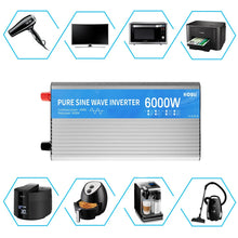 Load image into Gallery viewer, HOULI current inverter converter 12v to 220v convertidor de corriente coche 2000W 3000W 4000W 5000W 6000W european plug 50hz
