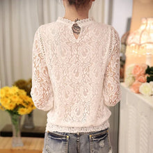 Load image into Gallery viewer, Spring Autumn New Ladies White Blusas Women&#39;s Long Sleeve Chiffon Lace Crochet Tops Blouses Women Clothing Feminine Blouse 51C

