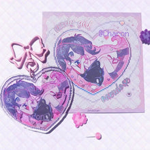 Load image into Gallery viewer, Game NEEDY GIRL OVERDOSE Rain Ame KAnge Cosplay Keychain Acrylic Heart Pendant Keyring Key Chain Bag Accessories Girls Ornament
