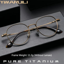 Load image into Gallery viewer, YIMARUILI Luxury Titanium Round Glasses – Retro Wide-Rimmed Frame
