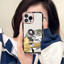 Load image into Gallery viewer, Cute Cat Phone Case For Iphone 11 12 13 Mini Pro Max 14 Pro Max Case Shell Cartoon Patterned Case Cover Soft Clear Cover Flexible Ultra Slim Anti-scratch Bumper Protective Cover For Iphone

