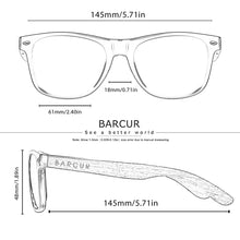 Load image into Gallery viewer, BARCUR Natural Wood Polarized PC Oval Women’s Sunglasses Dark Luxury Texture Wooden Mirror Legs UVA/UVB Protection Stylish Fashion Women's Sunglasses for Summer
