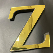 Load image into Gallery viewer, Gold Mirror 3D Letter Wall Stickers – Acrylic Peel &amp; Stick Decor
