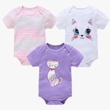 Load image into Gallery viewer, 3/6 PCS Baby Cotton Bodysuits Set Short Sleeve Summer Outfits for Newborn Boys &amp; Girls 0–12 Months
