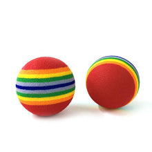 Load image into Gallery viewer, Cat Toy Interactive Ball Toys For Cats Funny Cat Rainbow Balls Kittens Pet Funny Toys Safety Material Pet Toys Creative Cat Teaser Ball Cat Plaything Cat Elastic Ball for Pet
