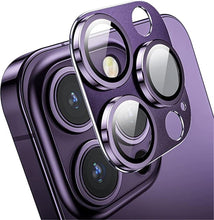 Load image into Gallery viewer, Camera Lens Metal Protector Glass For iPhone 14 13 Pro Max 13 Mini Back Lens Cap On iPhone 14 Plus Full Cover Protective Cases Metal Camera Cover with Tempered Glass Screen Protector
